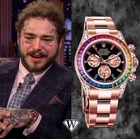 how much is post malone's rainbow rolex worth|post malone 45mm watch.